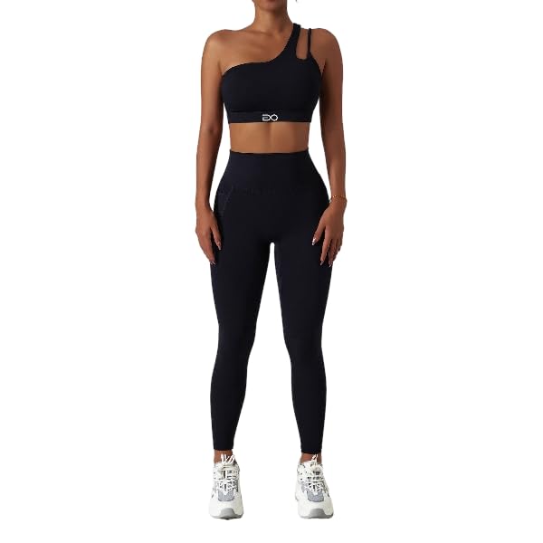 ELIV8 Women's Two-Piece One Shoulder Workout Set