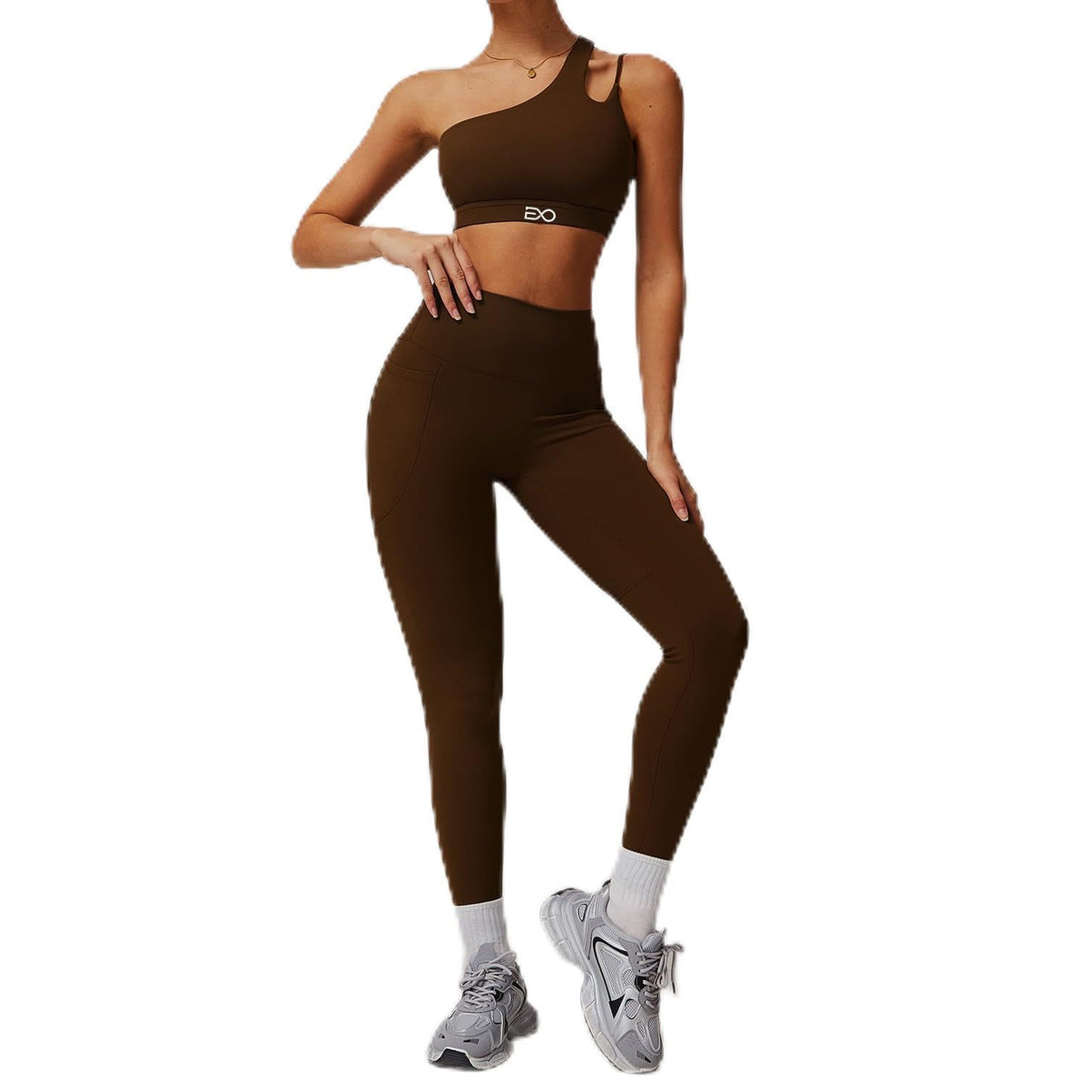 ELIV8 Women's Two-Piece One Shoulder Workout Set