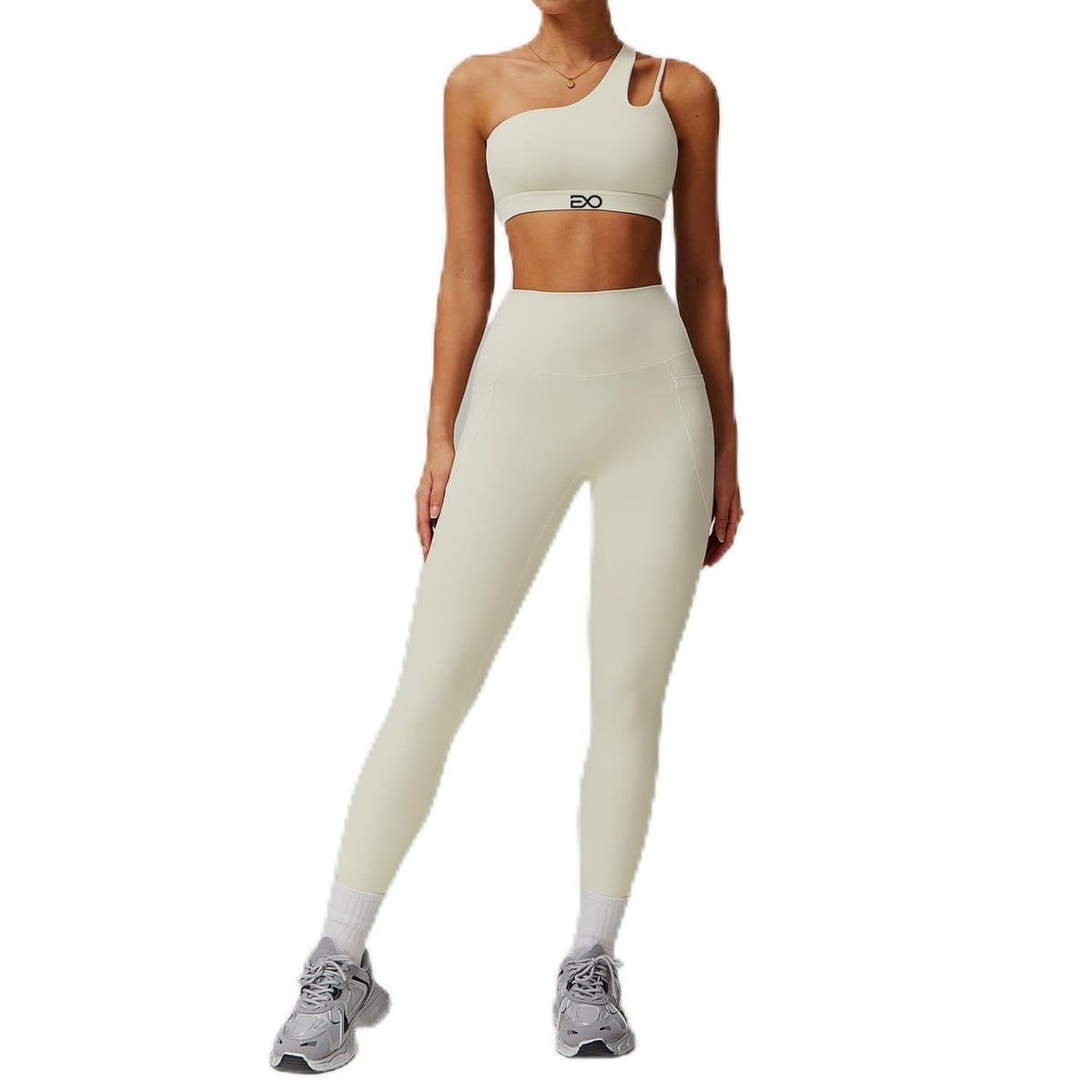 ELIV8 Women's Two-Piece One Shoulder Workout Set