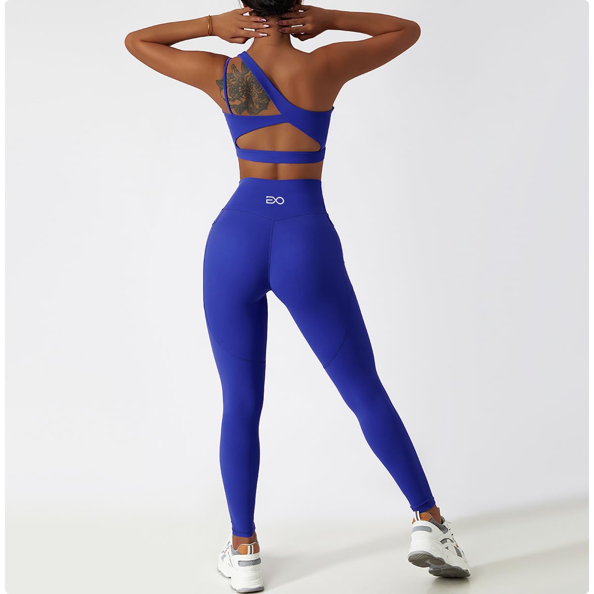 ELIV8 Women's Two-Piece One Shoulder Workout Set